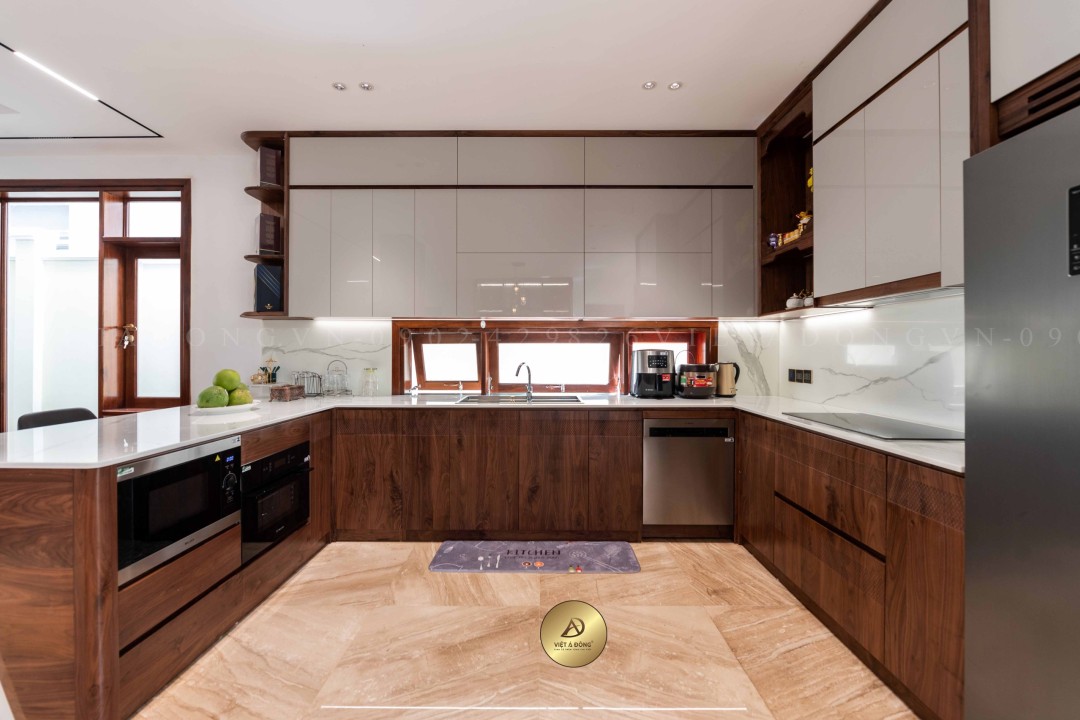 Tủ bếp gỗ óc chó TB -13